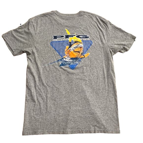 Columbia Other - Columbia Sportswear Company PFG Grey‎ Marlin Fishing Boat Graphic T Shirt Men L